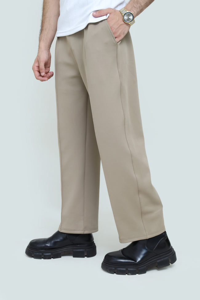 Men’s pleated trousers by theseventhstitch, tailored fit with classic pleats, in a versatile neutral color, front view. Hover Image