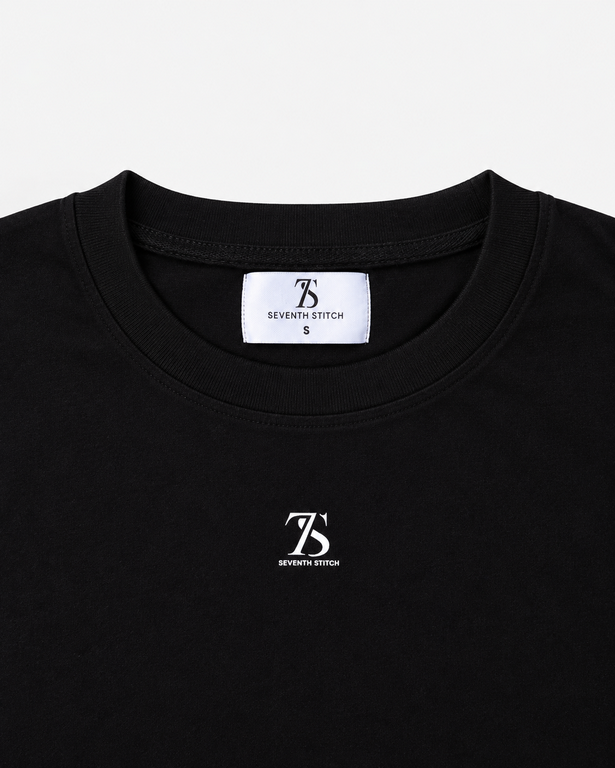 DROP SHOULDER BLACK T-SHIRT