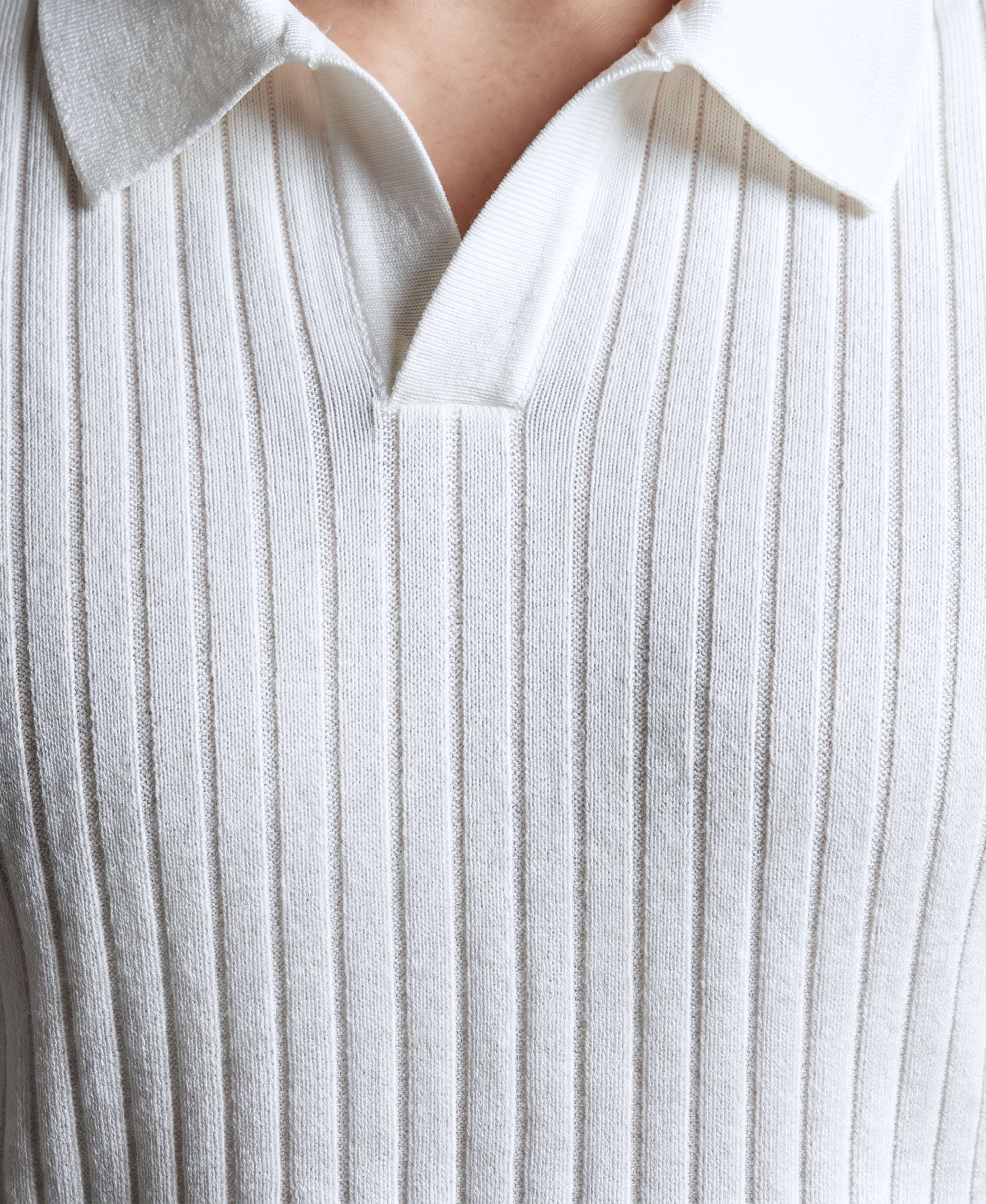 Classic White Cable Knitted Polo