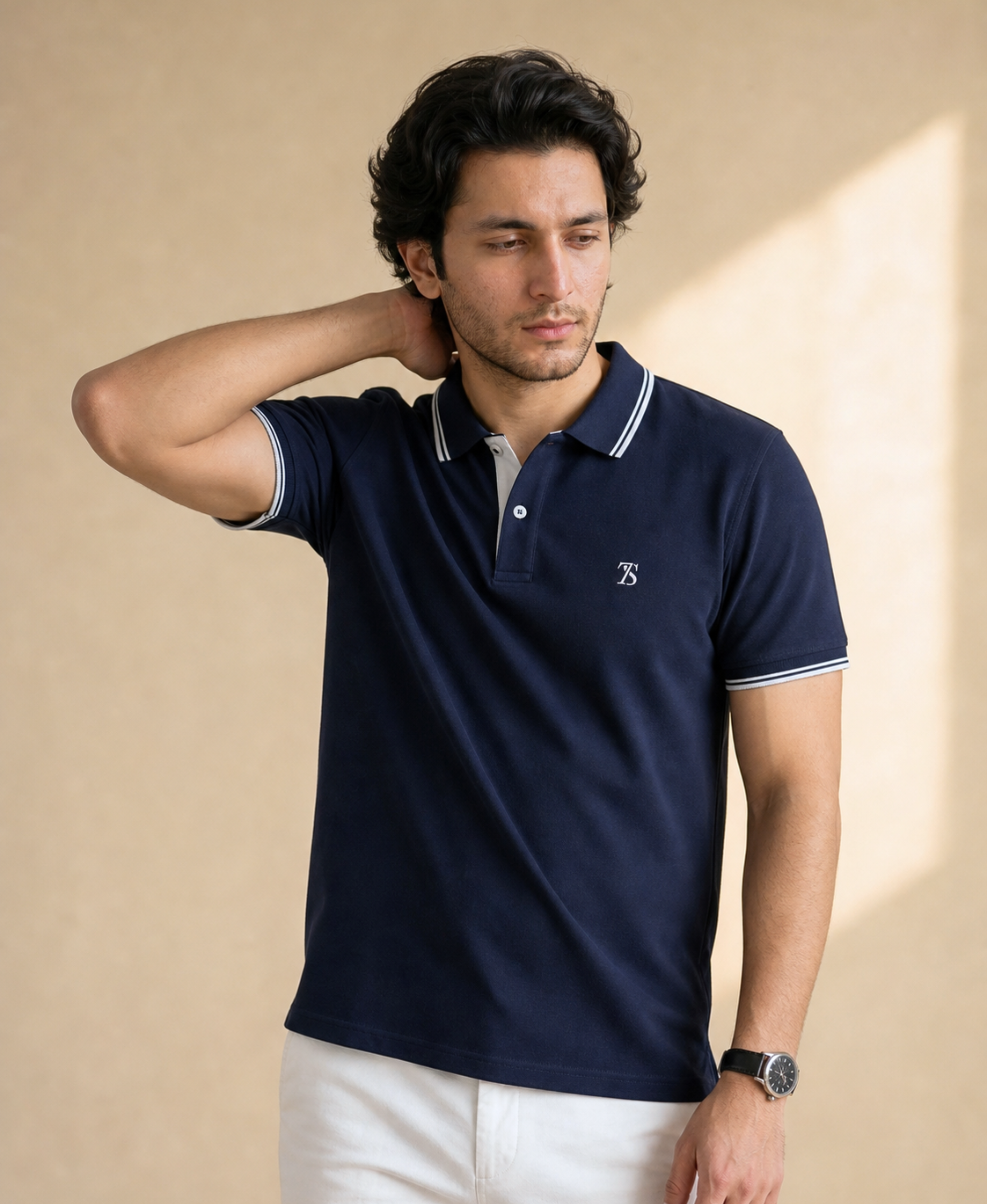 The Seventh Stitch Premium Navy Blue Polo Shirt