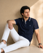 The Seventh Stitch Premium Navy Blue Polo Shirt