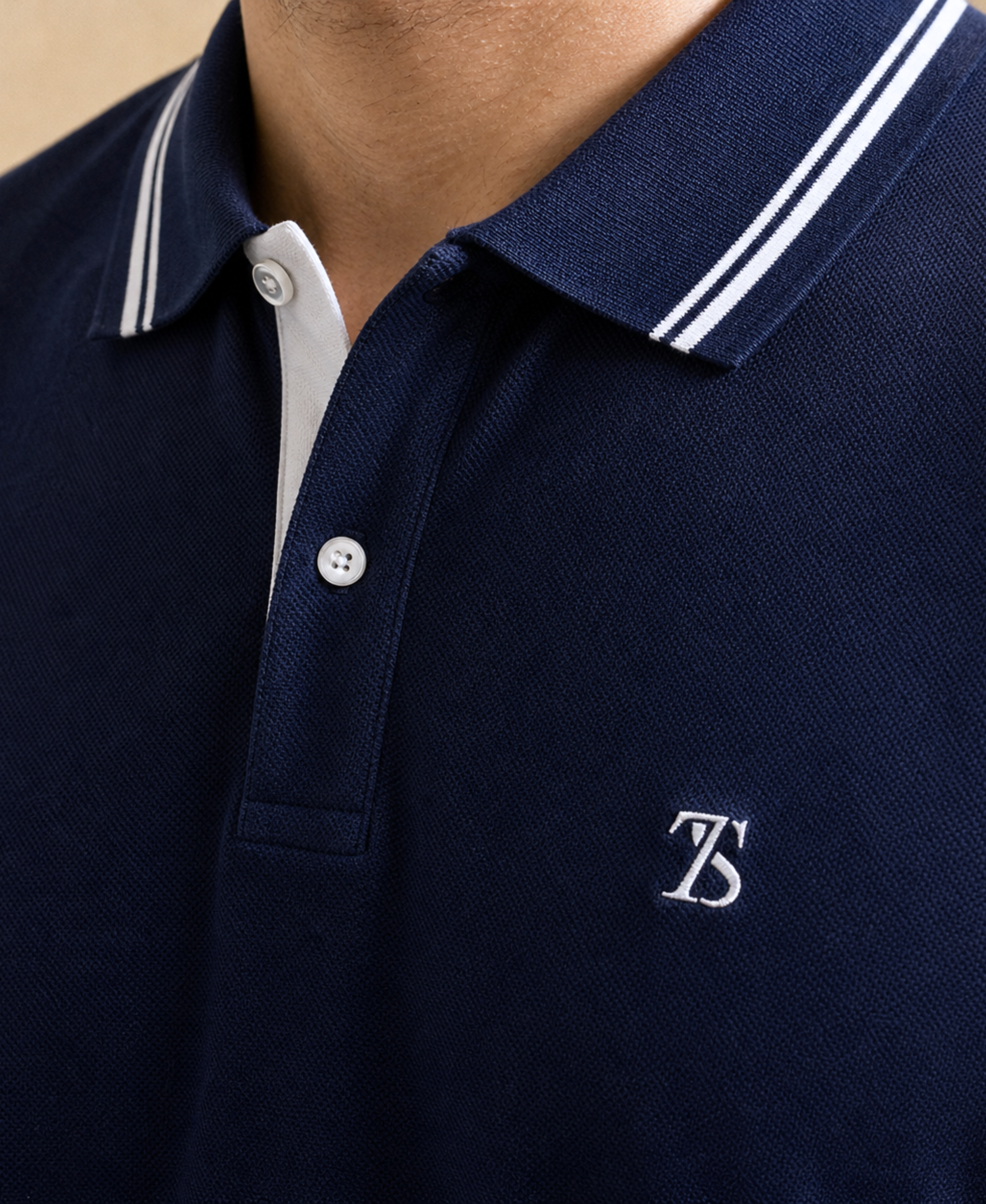 The Seventh Stitch Premium Navy Blue Polo Shirt