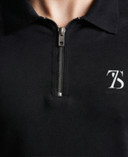 The Seventh Stitch Premium Black Zipper Polo